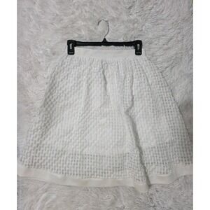 Papaya Skirt Women's White Crocheted Floral Knee Length Size Small